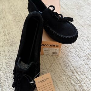 Women's Black Suede Moccasins